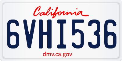 CA license plate 6VHI536