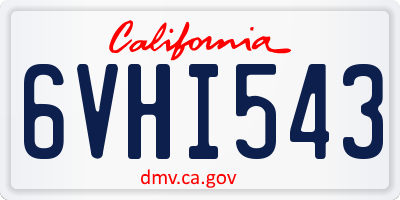 CA license plate 6VHI543