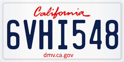 CA license plate 6VHI548