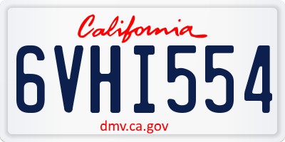 CA license plate 6VHI554