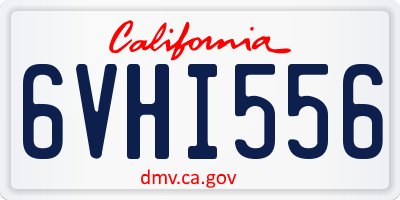 CA license plate 6VHI556