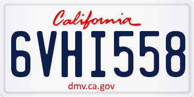 CA license plate 6VHI558