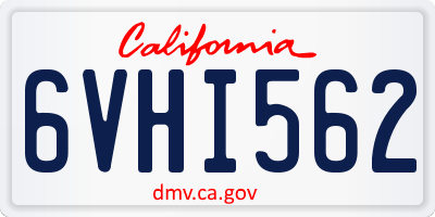CA license plate 6VHI562
