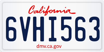 CA license plate 6VHI563