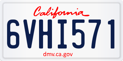 CA license plate 6VHI571