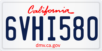 CA license plate 6VHI580