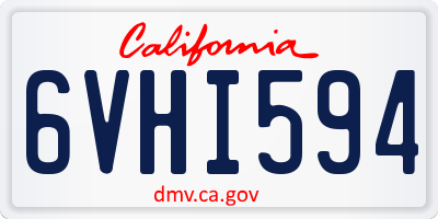 CA license plate 6VHI594