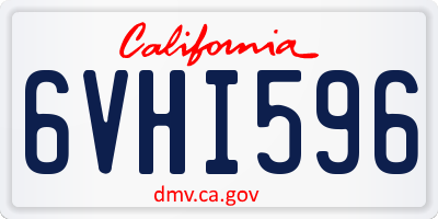 CA license plate 6VHI596