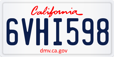 CA license plate 6VHI598