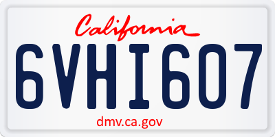 CA license plate 6VHI607