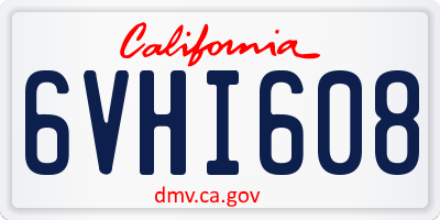 CA license plate 6VHI608