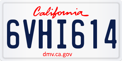 CA license plate 6VHI614
