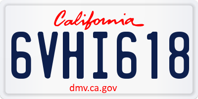 CA license plate 6VHI618