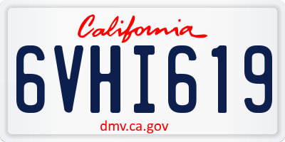 CA license plate 6VHI619