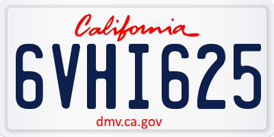 CA license plate 6VHI625