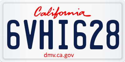 CA license plate 6VHI628