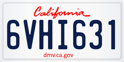 CA license plate 6VHI631