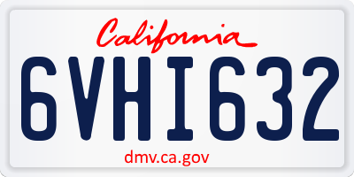 CA license plate 6VHI632
