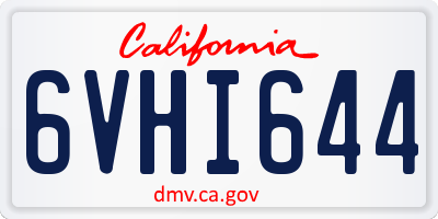 CA license plate 6VHI644