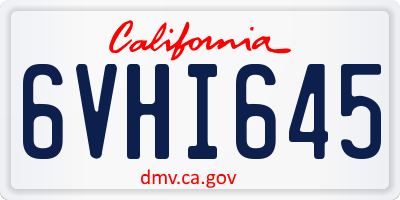 CA license plate 6VHI645