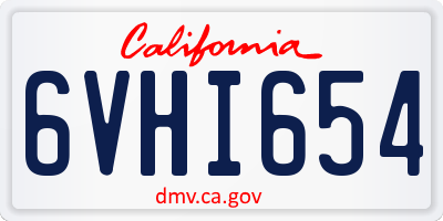 CA license plate 6VHI654