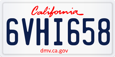 CA license plate 6VHI658