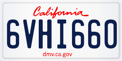 CA license plate 6VHI660