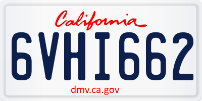 CA license plate 6VHI662