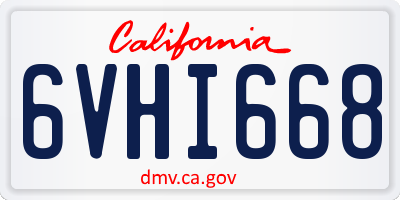 CA license plate 6VHI668