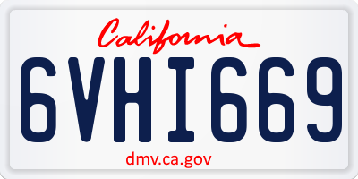CA license plate 6VHI669
