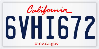 CA license plate 6VHI672
