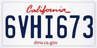 CA license plate 6VHI673