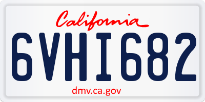 CA license plate 6VHI682