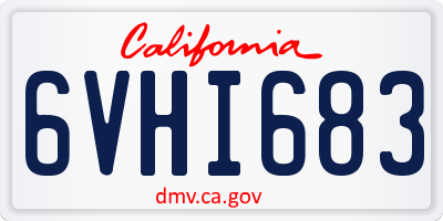 CA license plate 6VHI683