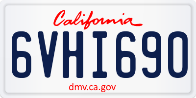 CA license plate 6VHI690