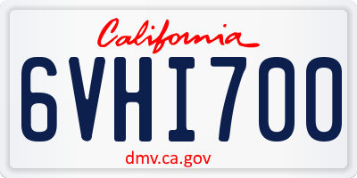 CA license plate 6VHI700