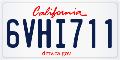 CA license plate 6VHI711