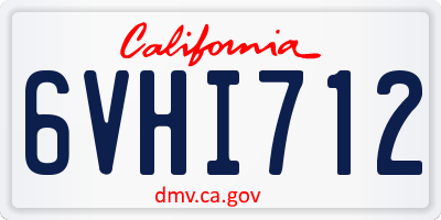 CA license plate 6VHI712