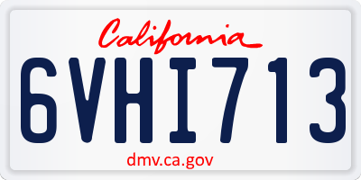 CA license plate 6VHI713