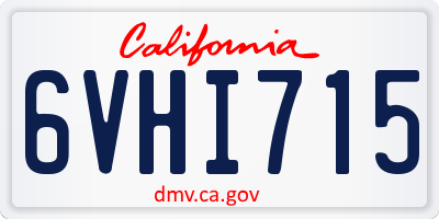 CA license plate 6VHI715