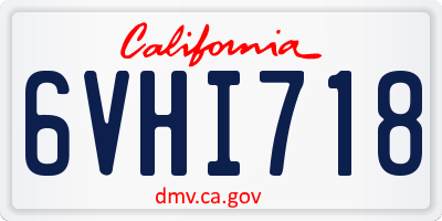 CA license plate 6VHI718