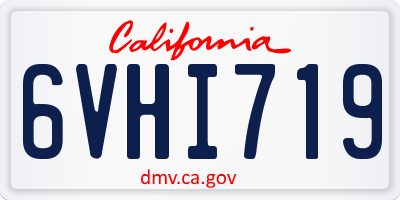 CA license plate 6VHI719