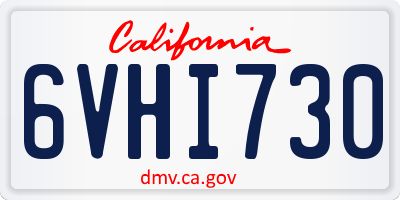 CA license plate 6VHI730