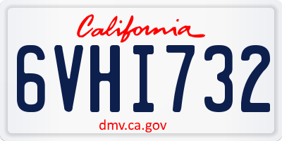 CA license plate 6VHI732