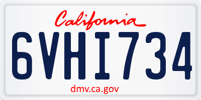 CA license plate 6VHI734
