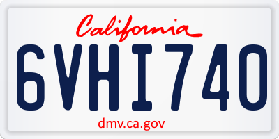 CA license plate 6VHI740