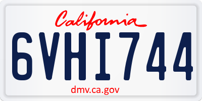 CA license plate 6VHI744
