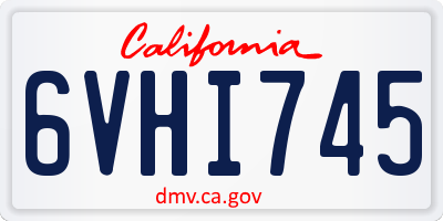 CA license plate 6VHI745