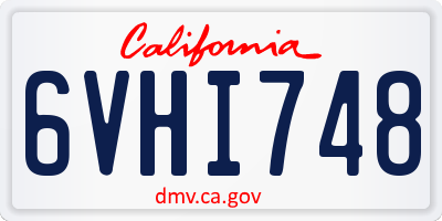 CA license plate 6VHI748