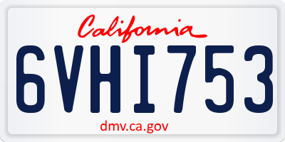CA license plate 6VHI753